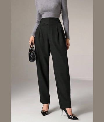 SAKHWALA Women Polyester Casual Trousers ( Black )