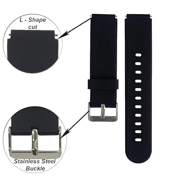 19mm Silicone Strap Compatible with Noise Colorfit Pro 2, Boat Storm Smart Watch & Watches with 19mm Lugs