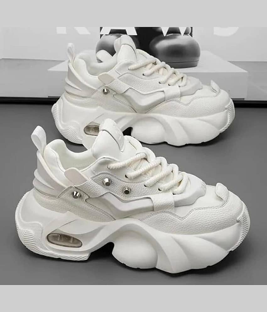 HATTOUN Premium Sneakers for Men White Men's Sneakers