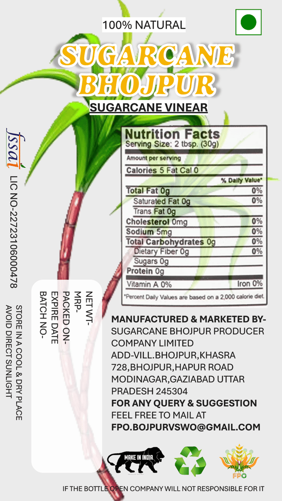 100% Natural Sugarcane Vinegar - 250ml