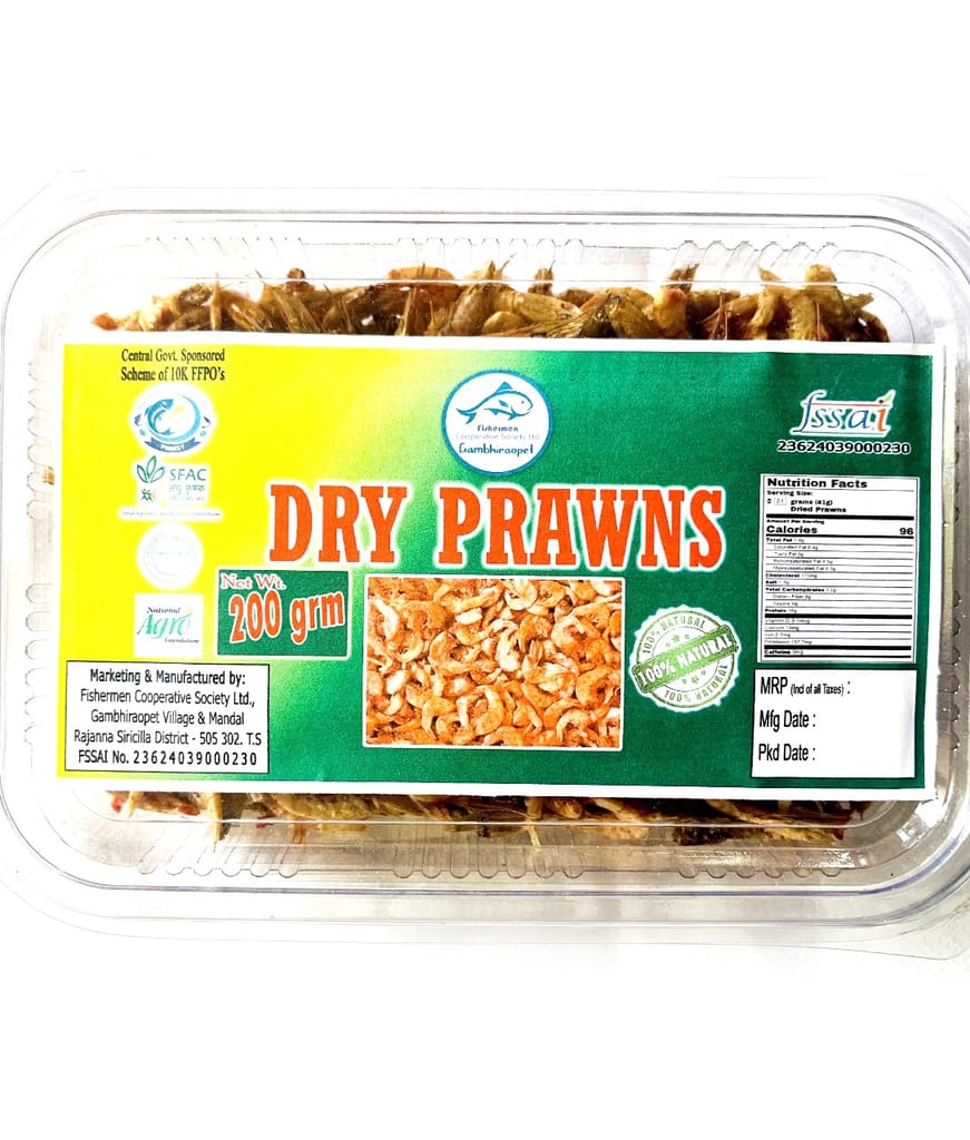 200g Natural Dry Prawns - High Protein Seafood