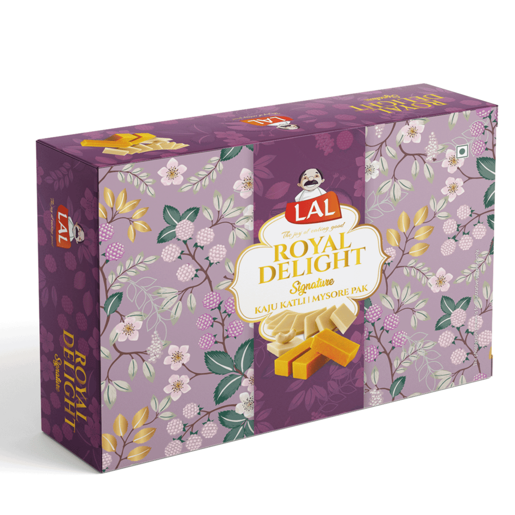 Lal Sweets Royal Delight 400g (Pack of 1) || Made with Fresh Cashew Nuts || Cow Ghee Mysore Pak || Indian Traditional Kaju Mithai