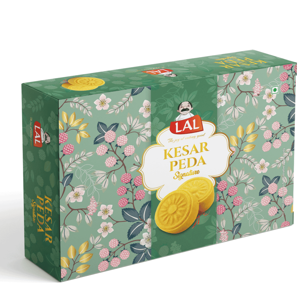 Lal Sweets Kesar Peda 400g (Pack Of 1) || Made With Milk Solids and Natural Saffron || Delicious and Rich in Taste