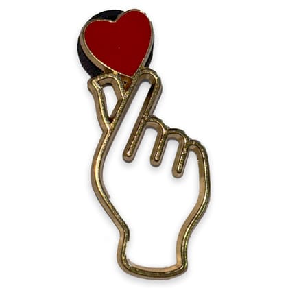 Heart Hand Metal Shoe Charm