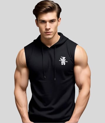 Looks United Pack of 1 Polyester Gym Vest For Men ( Black )