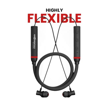 Aeroessentials AeroTune Neck Band Wireless Bluetooth 5.0 Earphones, 12 Hours Playback, 10mm Drivers, Black