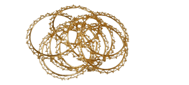 Gold Plated Glossy Finish Stylish Bangles Set for Women and Girls (Pack of 4)