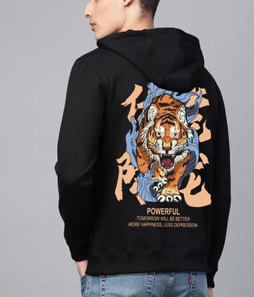 SCOTT FINCHER Men's Black Tiger Print Hoodie : AA(RSHOD)BLACK_20