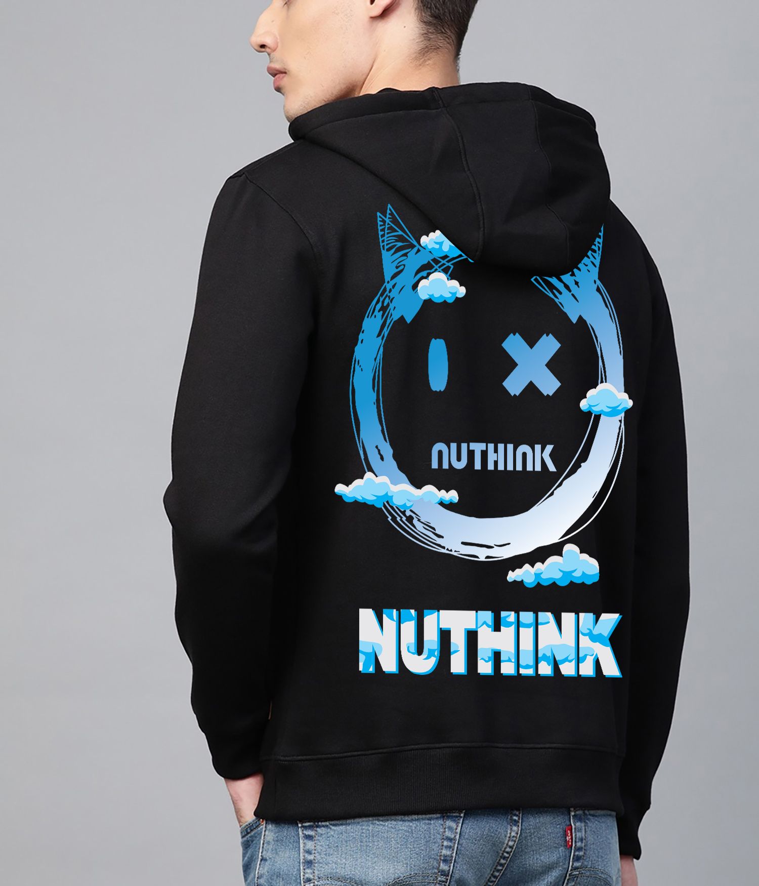 SCOTT FINCHER Men's Black Graphic Print Hoodie : AA(RSHOD)BLACK_27