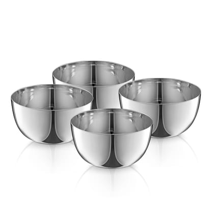 JENSONS Premium Stainless Steel 9 cm Curry Bowl 200ml | Dal Bowl | Wati Set of 4