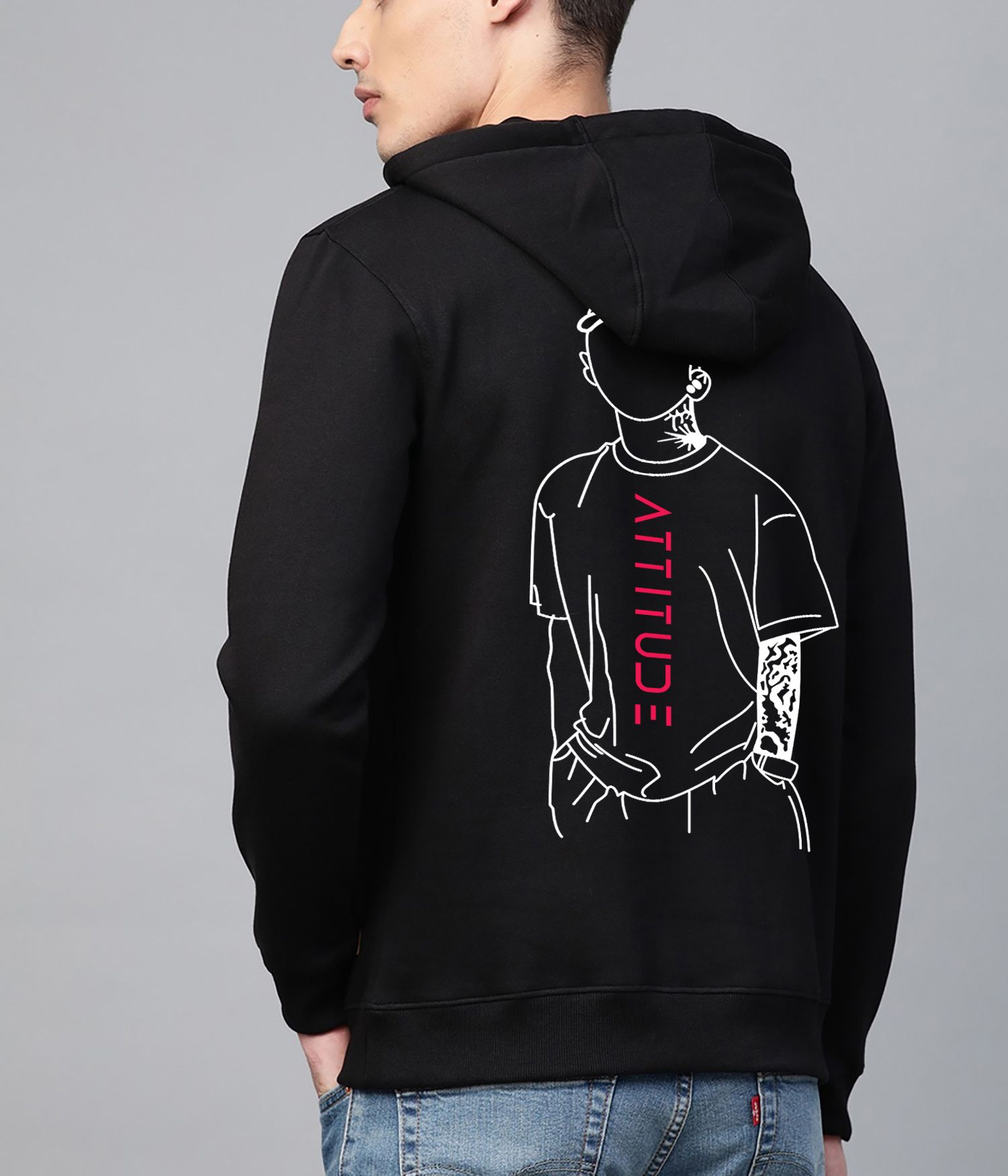 SCOTT FINCHER Black Hoodie for Men with Attitude Graphic Design : AA(RSHOD)BLACK_55