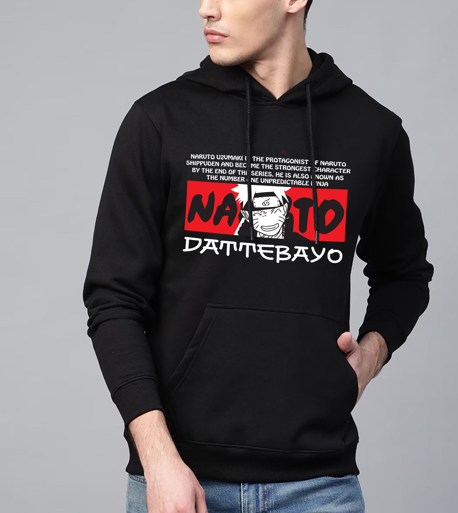 SCOTT FINCHER Naruto Uzumaki Hoodie: The Strongest Ninja in the World! : AA(RSHOD)BLACK_124