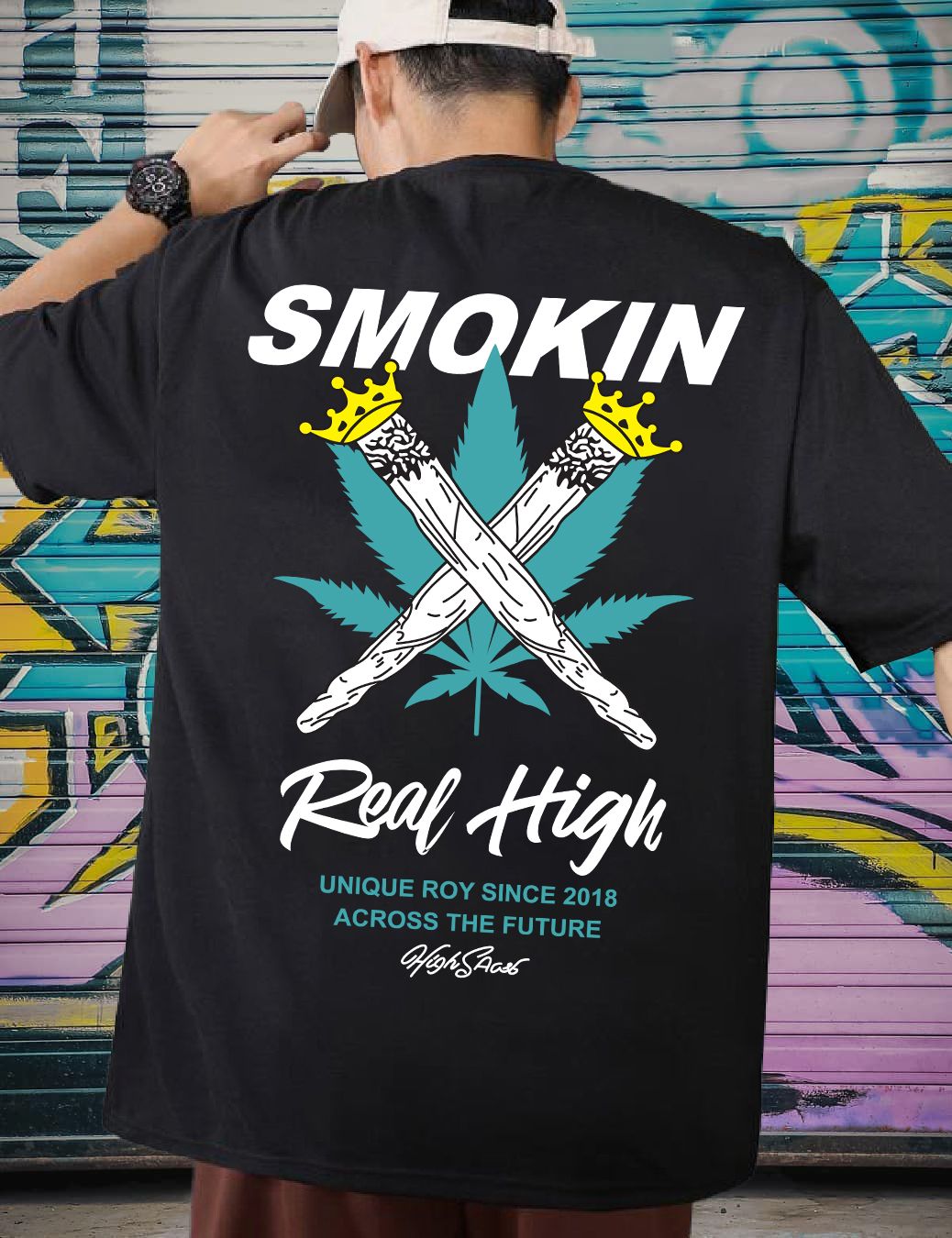 Scott Fincher Smokin' Real High" T-Shirt High Society" T-Shirt  : AA(ARN)BLACK_29