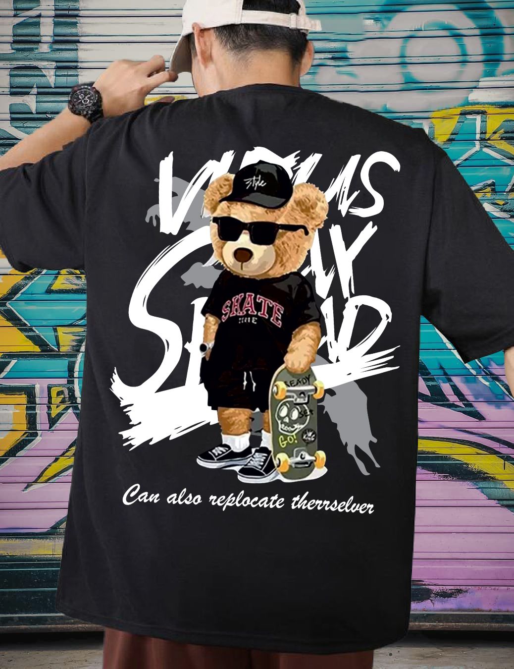 Scott Fincher Men's Oversized Halfsleeve Graphic Printed T-Shirt : AA(ARN)BLACK_31