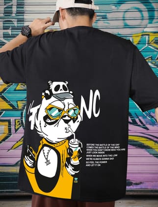 Scott Fincher Men's Oversized Halfsleeve Graphic Printed T-Shirt : AA(ARN)BLACK_40