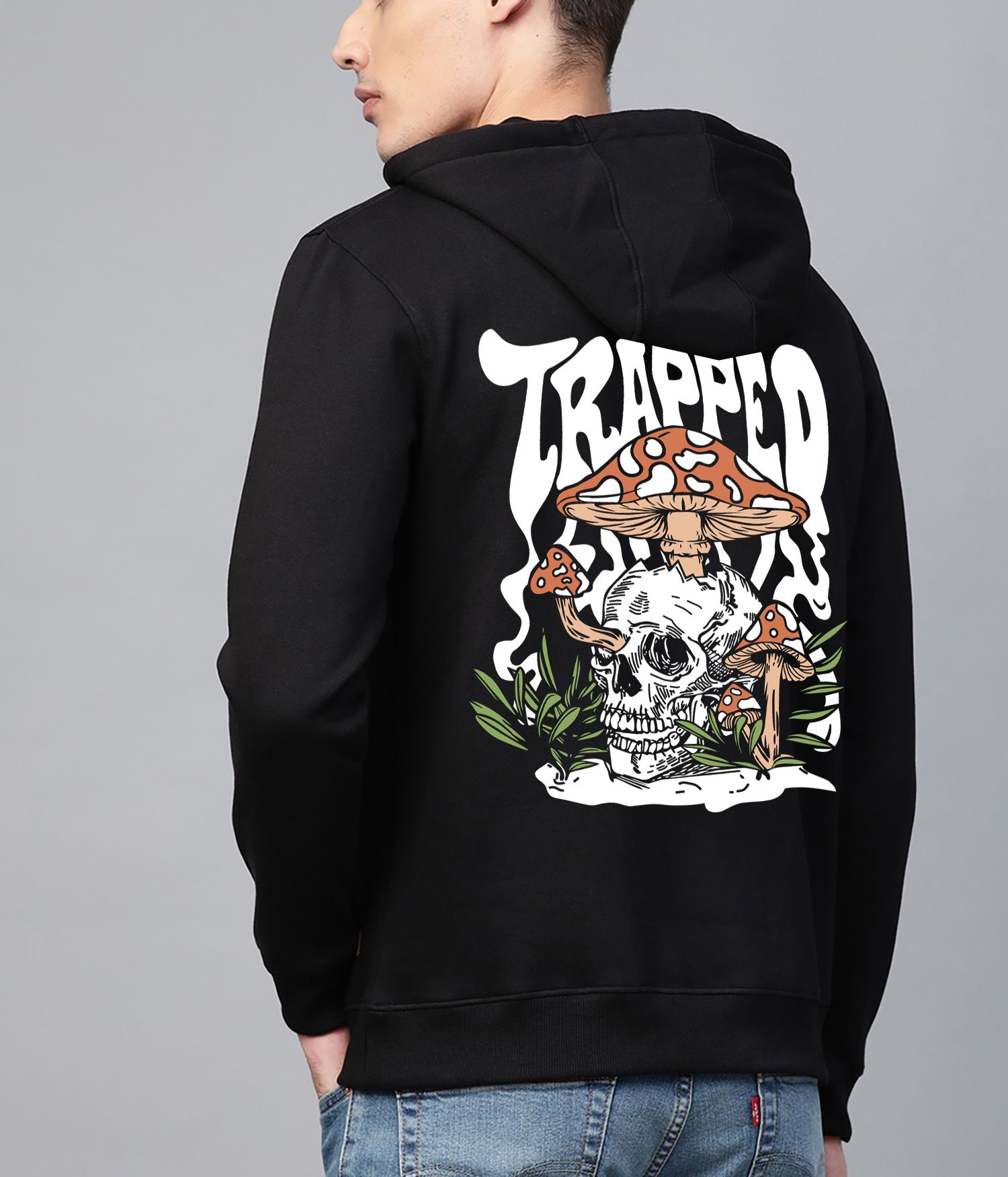 SCOTT FINCHER Men's Black Trapped in a Haze Graphic Hoodie : AA(RSHOD)BLACK_211