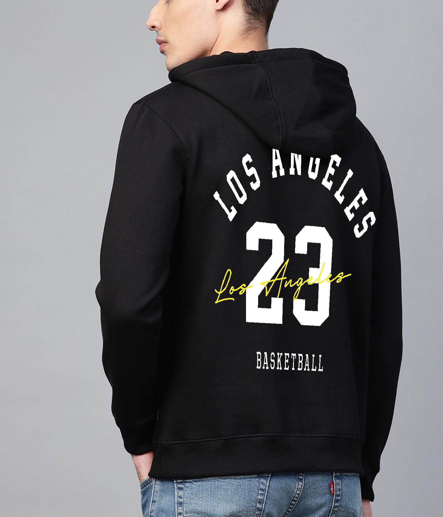SCOTT FINCHER Men's Black Los Angeles Basketball Hoodie : AA(RSHOD)BLACK_229