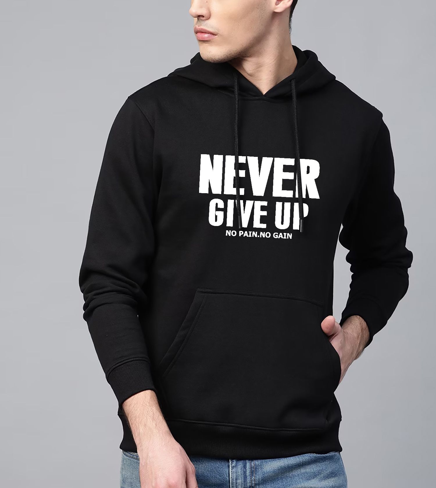 SCOTT FINCHER Black Menswear Pullover Hoodie Graphic Print Design : AA(RSHOD)BLACK_235
