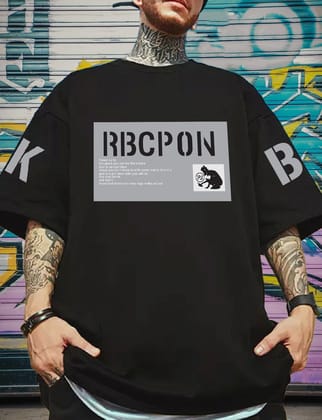 Scott Fincher Men's Oversized Halfsleeve Graphic Printed T-Shirt : AA(ARN)BLACK_80