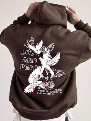 SCOTT FINCHER Men's Cotton Blend Casual Streetwear Pullover Graphic Printed Hoodie : AA(RSHOD)BROWN_217