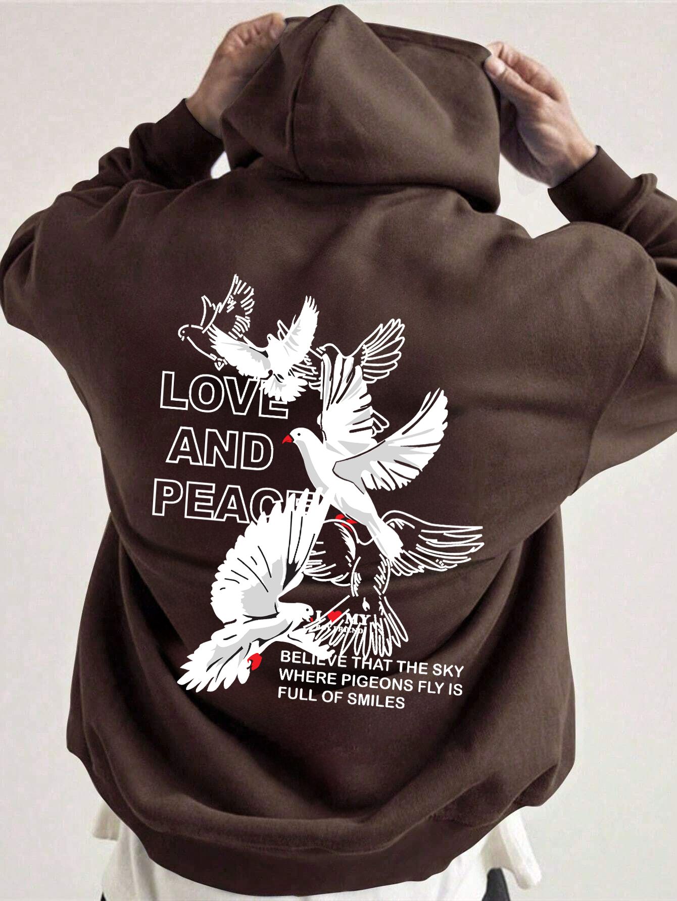 SCOTT FINCHER Men's Cotton Blend Casual Streetwear Pullover Graphic Printed Hoodie : AA(RSHOD)BROWN_217