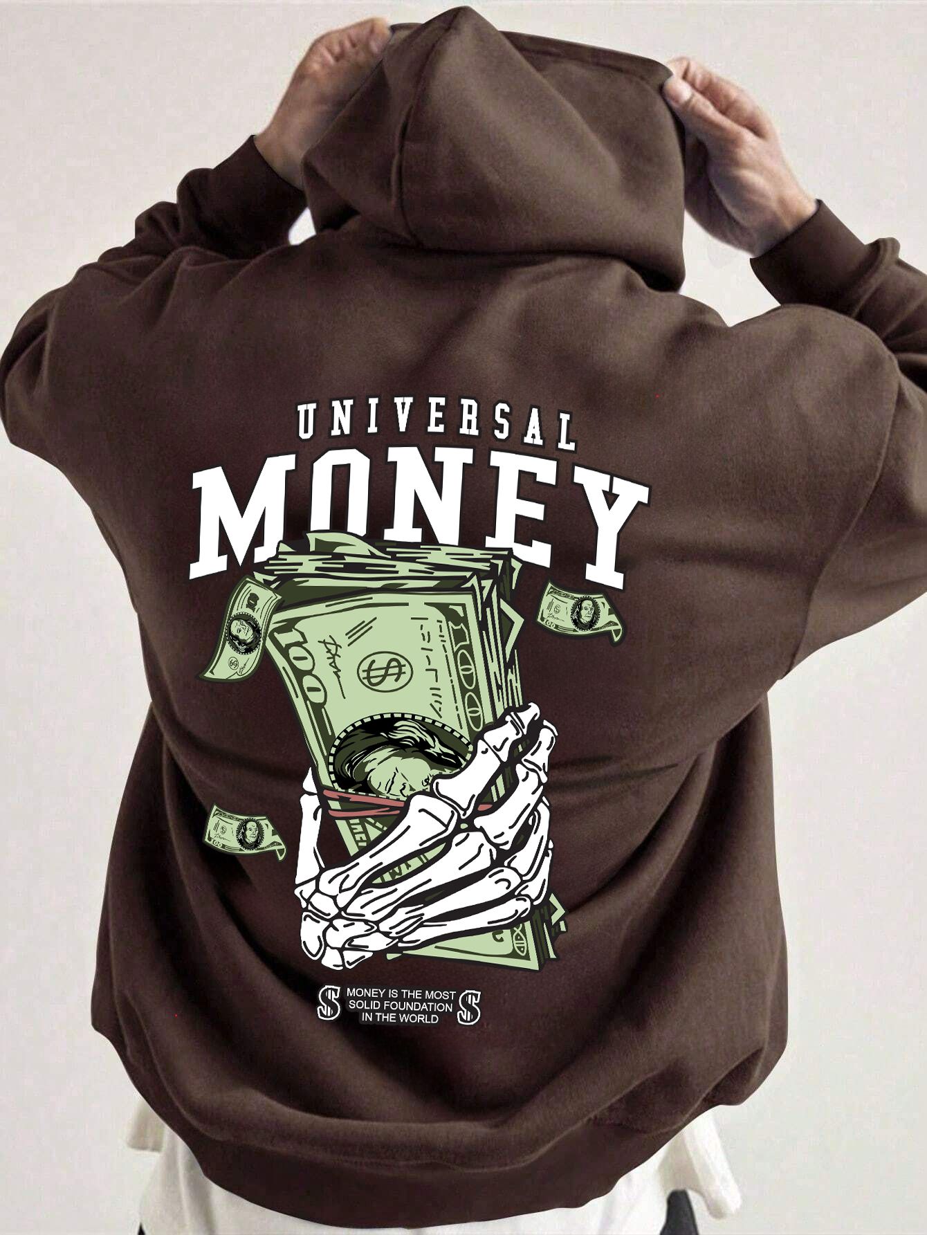 SCOTT FINCHER Men's Cotton Blend Casual Streetwear Pullover Graphic Printed Hoodie : AA(RSHOD)BROWN_220