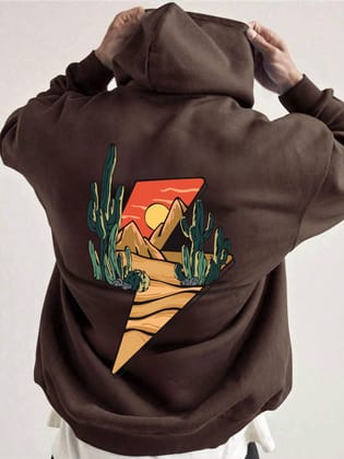 SCOTT FINCHER Men's Cotton Blend Casual Streetwear Pullover Graphic Printed Hoodie : AA(RSHOD)BROWN_243