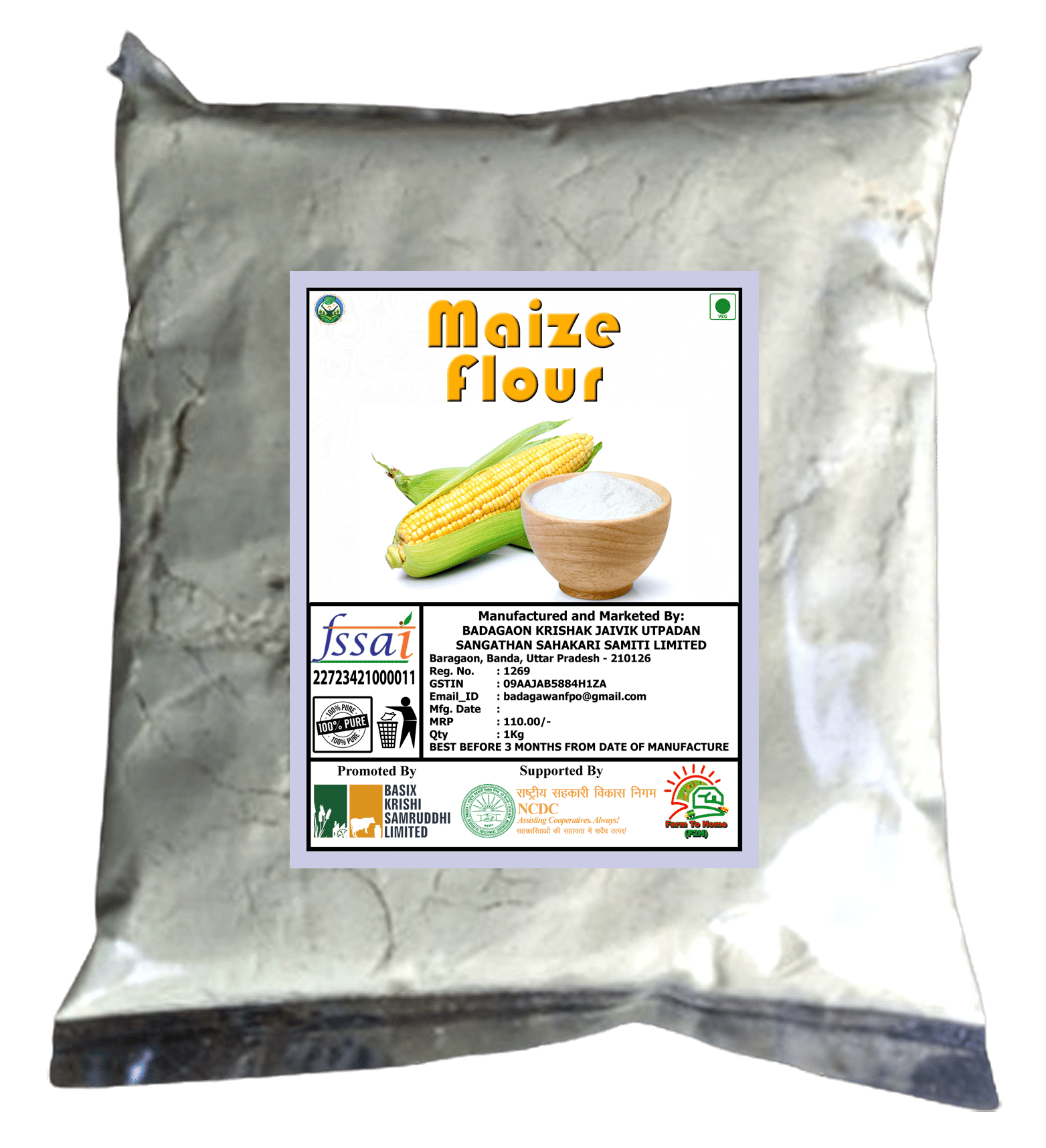 Maize Flour - 100% Pure and Natural | 1Kg
