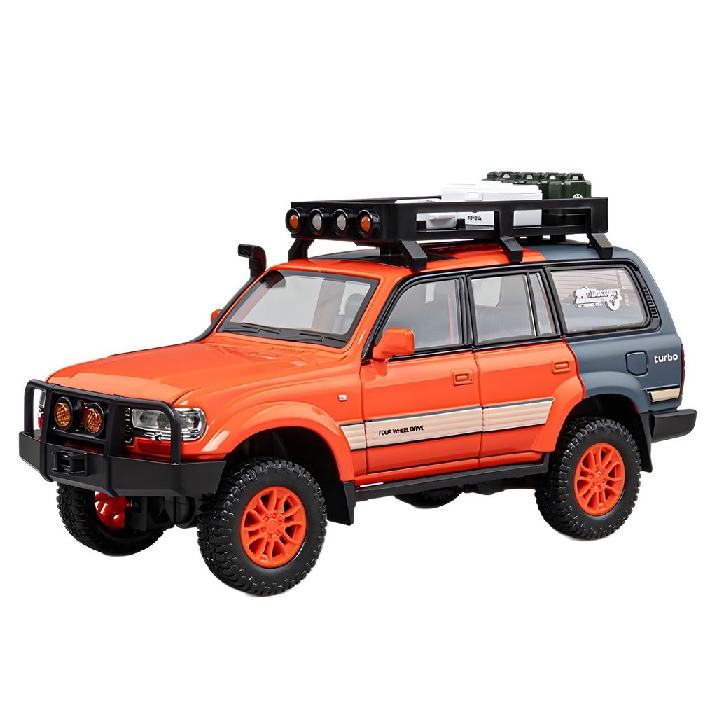 KTRS Enterprise 1:24 yota Lad Criser LC80 Set Alloy Metal Pull Back Die-cast Car Model Pull Back car Super Openable Doors Sound and Light Doors & Light Music Boys Toys Kids