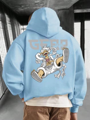 SCOTT FINCHER Men's Streetwear Graphic Printed Hoodie: LUFFY : AA(RSHOD)SKYBLUE_133