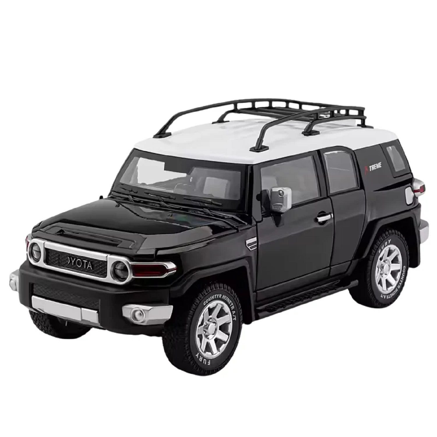 KTRS Enterprise 1:24 yota Lad Criser LC80 Set Alloy Metal Pull Back Die-cast Car Model Pull Back car Super Openable Doors Sound and Light Doors & Light Music Boys Toys Kids