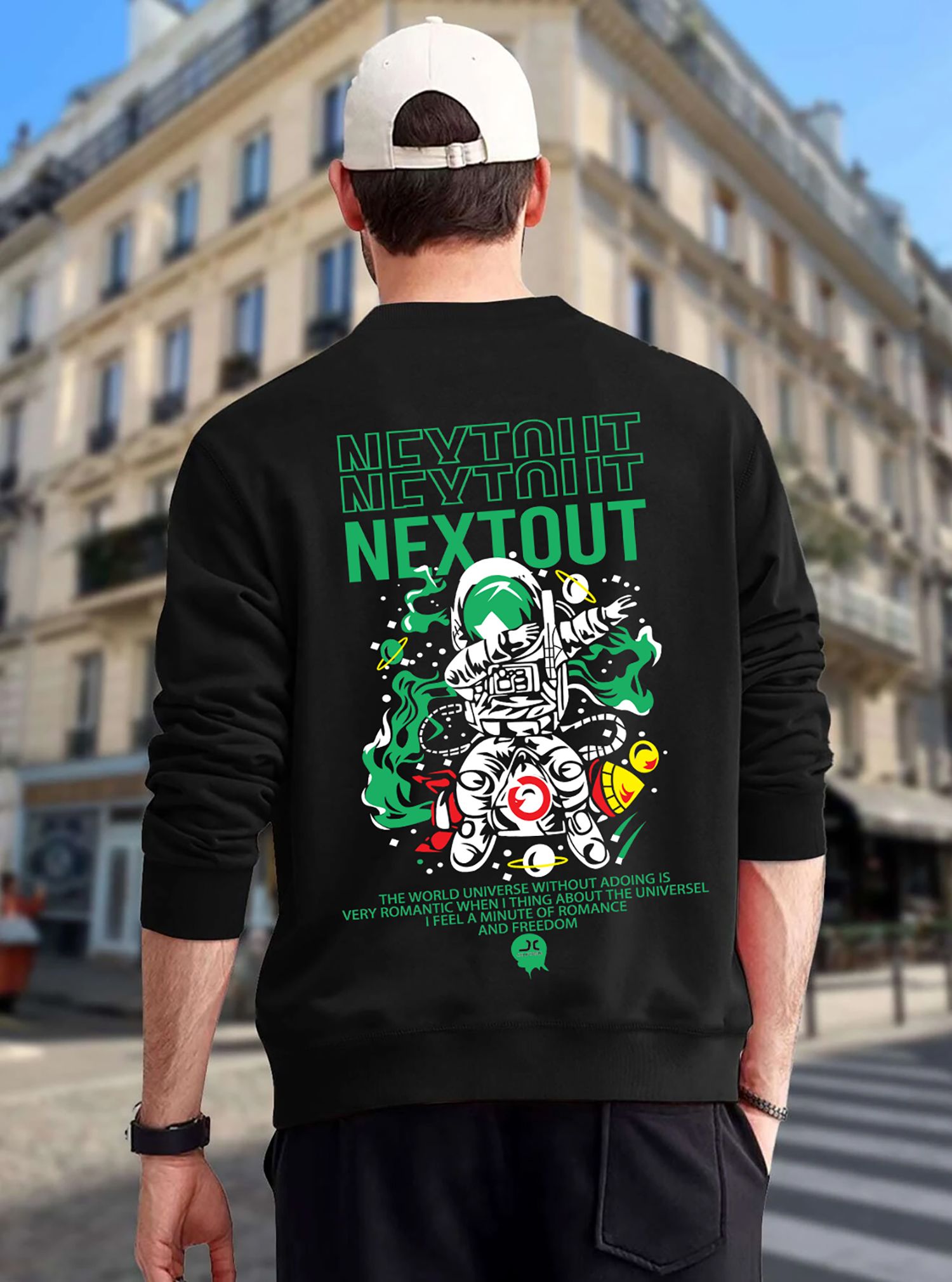 SCOTT FINCHER Men's Black Joker Panda Sweatshirt : AA(RSSWT)BLACK_18