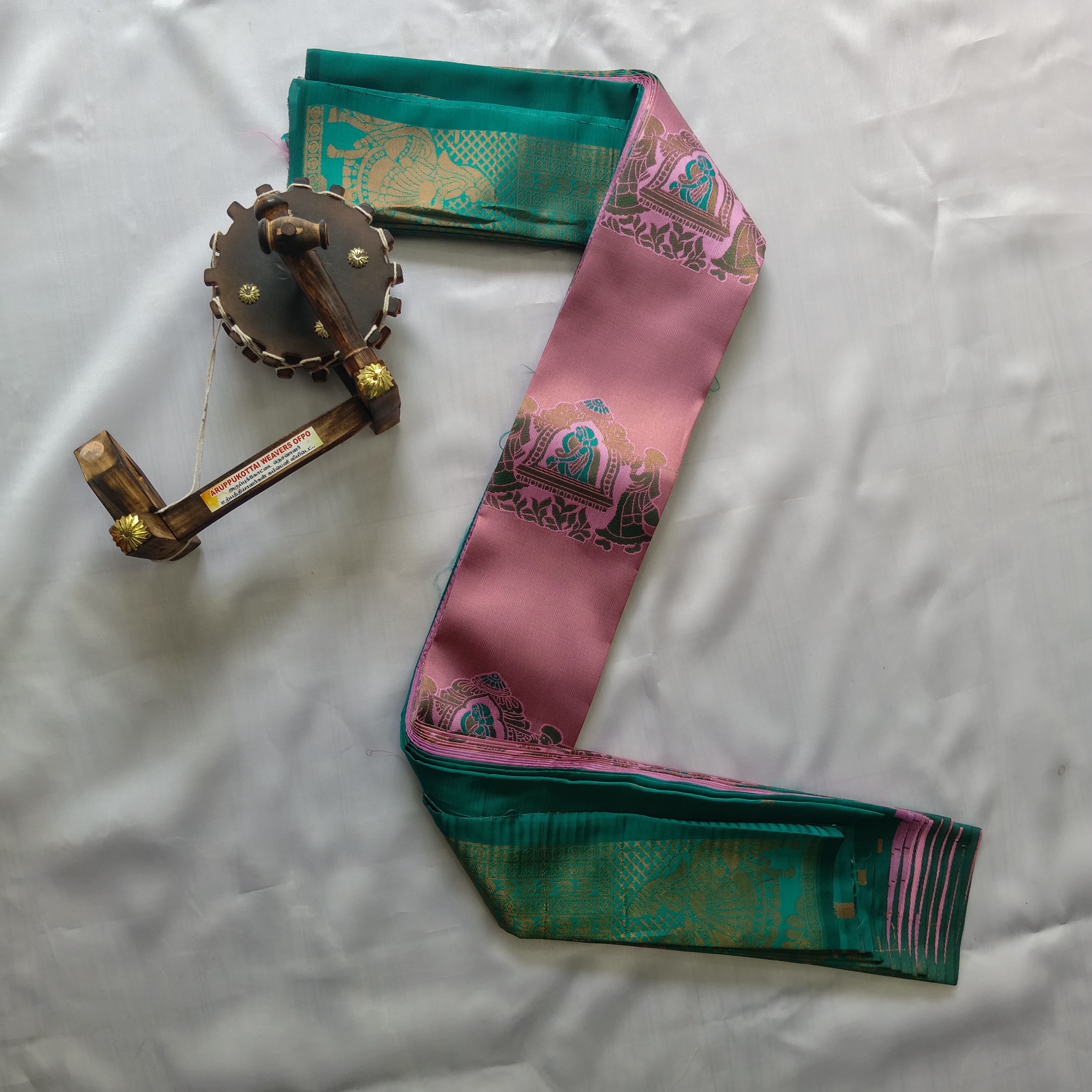 Kubera Silk Cottton Saree with Blouse - Pink color