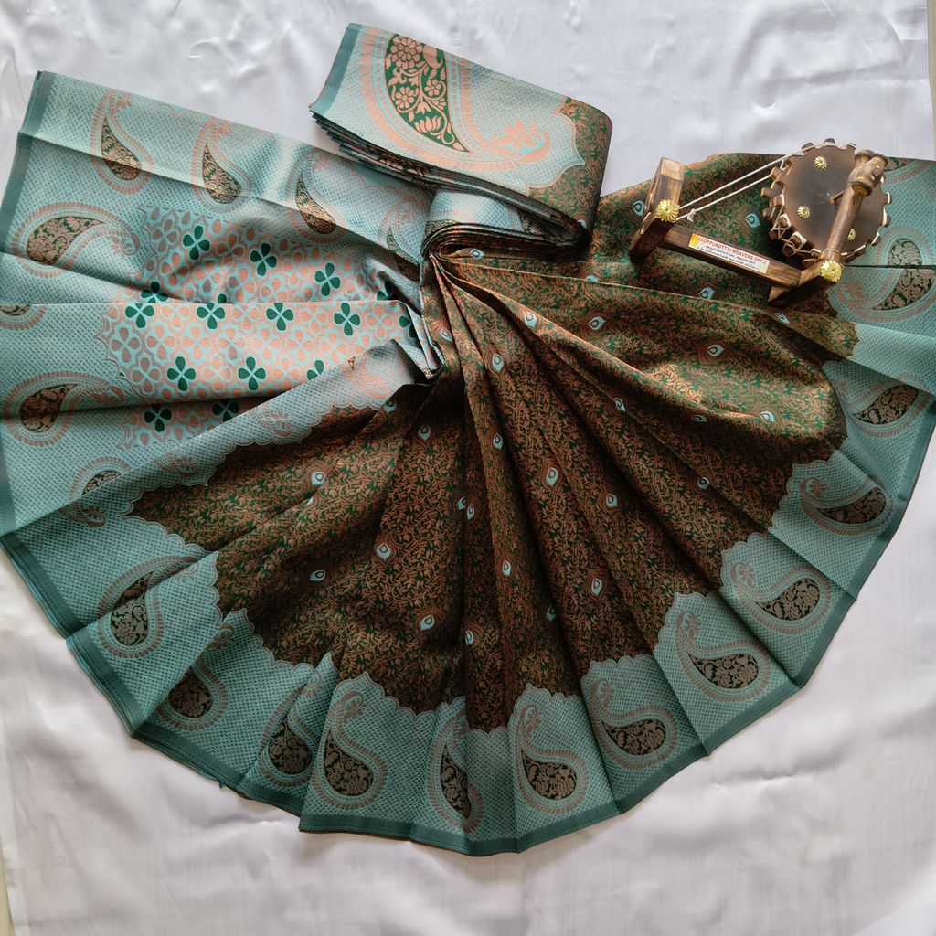Kubera Silk Cottton Saree with Blouse - Green