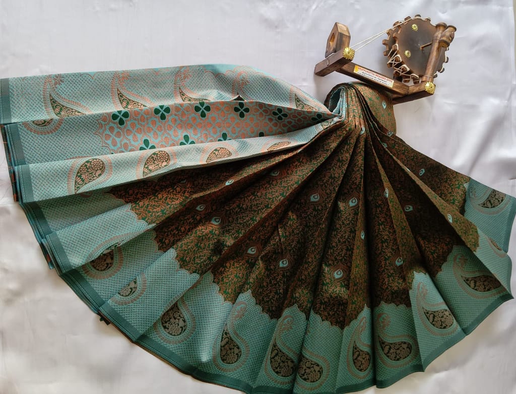 Kubera Silk Cottton Saree with Blouse - Green