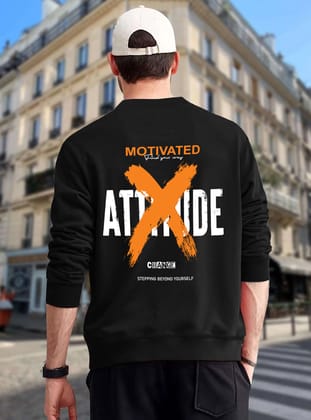 SCOTT FINCHER Men's Attitude Change Stepping Beyond Yourself  Graphic Print Sweatshirt : AA(RSSWT)BLACK_116