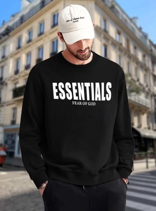 SCOTT FINCHER Men's FOG Essentials Fear of God Black Pullover Sweatshirt : AA(RSSWT)BLACK_154
