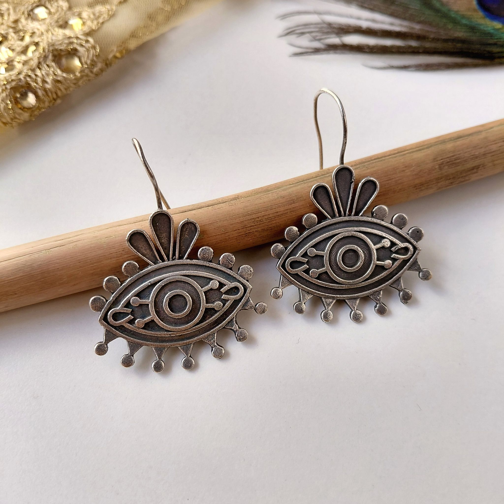 Light Weight Silver Look Alike Bugadi Earrings For Women Office Wear And Ethnic Wear Earrings Under 120