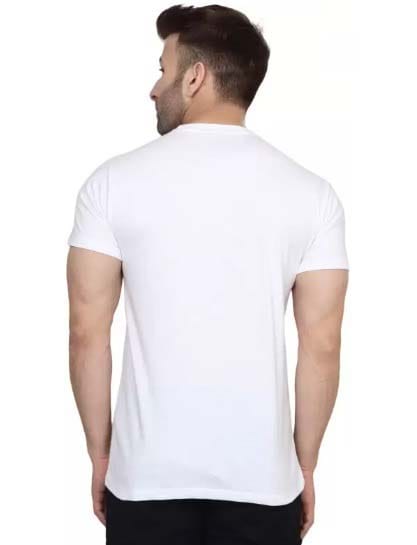Premium Men Uttar Pradesh Printed White Round Neck Half Sleeves Polyester T-Shirt for Men | Bloo