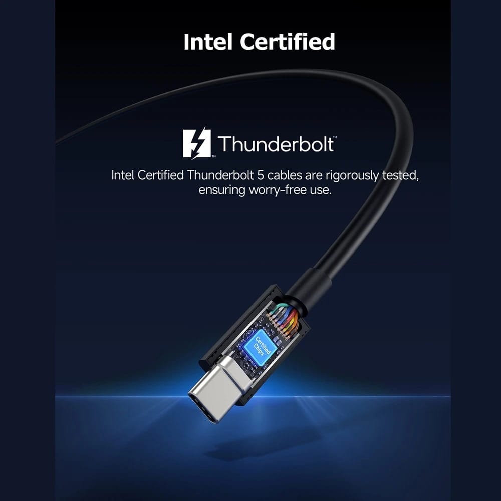 ACASIS [Intel Certified] 80Gbps Thunderbolt 5 Cable with 120Gbps Bandwidth Boost 3* 8K displays & 240W Charging Compatible with Thunderbolt 5/4/3/USB4.0