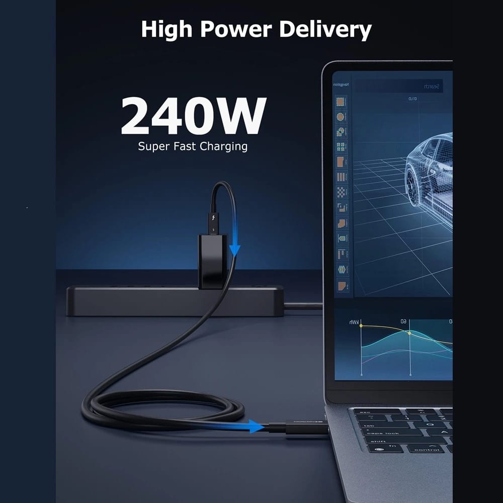 ACASIS [Intel Certified] 80Gbps Thunderbolt 5 Cable with 120Gbps Bandwidth Boost 3* 8K displays & 240W Charging Compatible with Thunderbolt 5/4/3/USB4.0