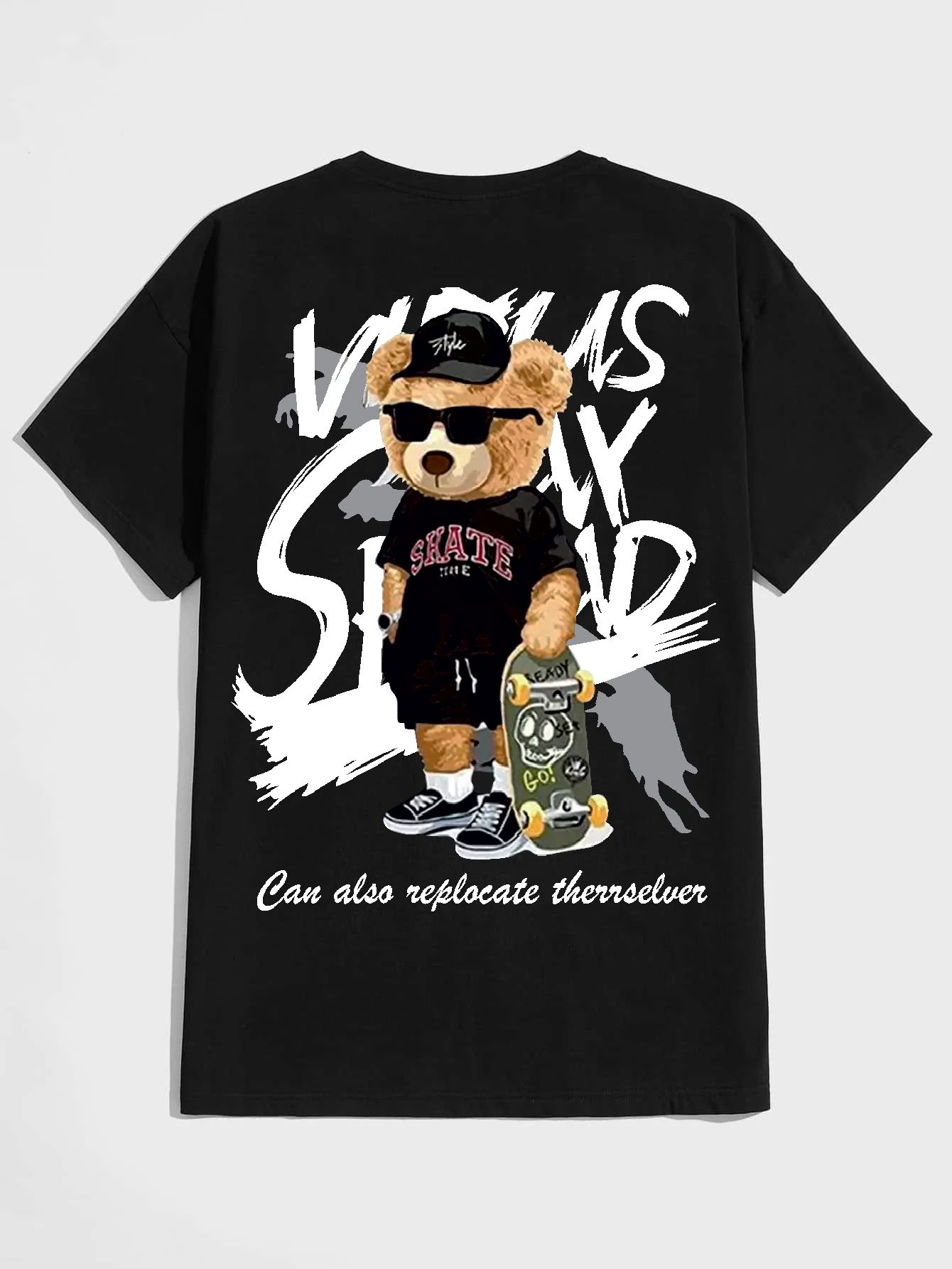 SCOTT FINCHER Men's Vans Skate Shop Graphic Print T-Shirt : AA(HSR)BLACK_31