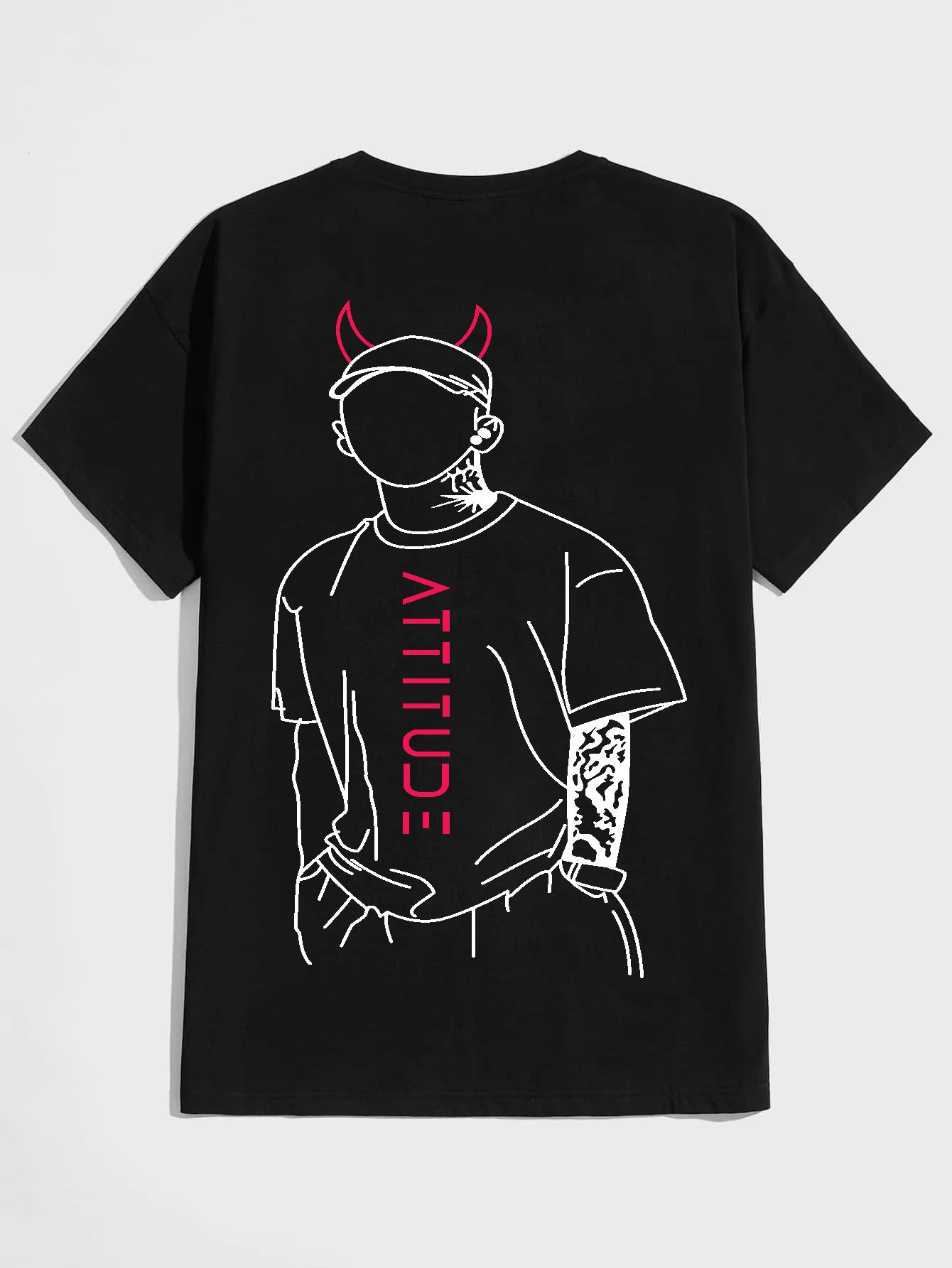 SCOTT FINCHER Men's Attitude Graphic T-Shirt : AA(HSR)BLACK_55