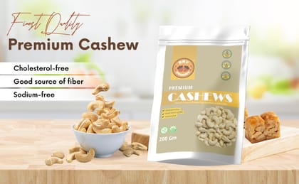 Dry Orchid Whole Premium Cashew W320- Grade Nuts, Kaju, Premium Kaju Dry fruits, Non-GMO, Nutritious & Delicious Nuts, Gluten Free & Low Calorie (Pack of 2) 400 Gm