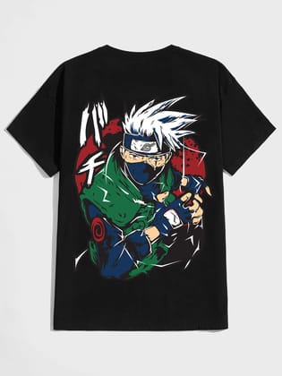 SCOTT FINCHER Men's "Naruto Shippuden Kakashi Hatake T-Shirt | Anime Shirt | Ninja Tee  : AA(HSR)BLACK_132