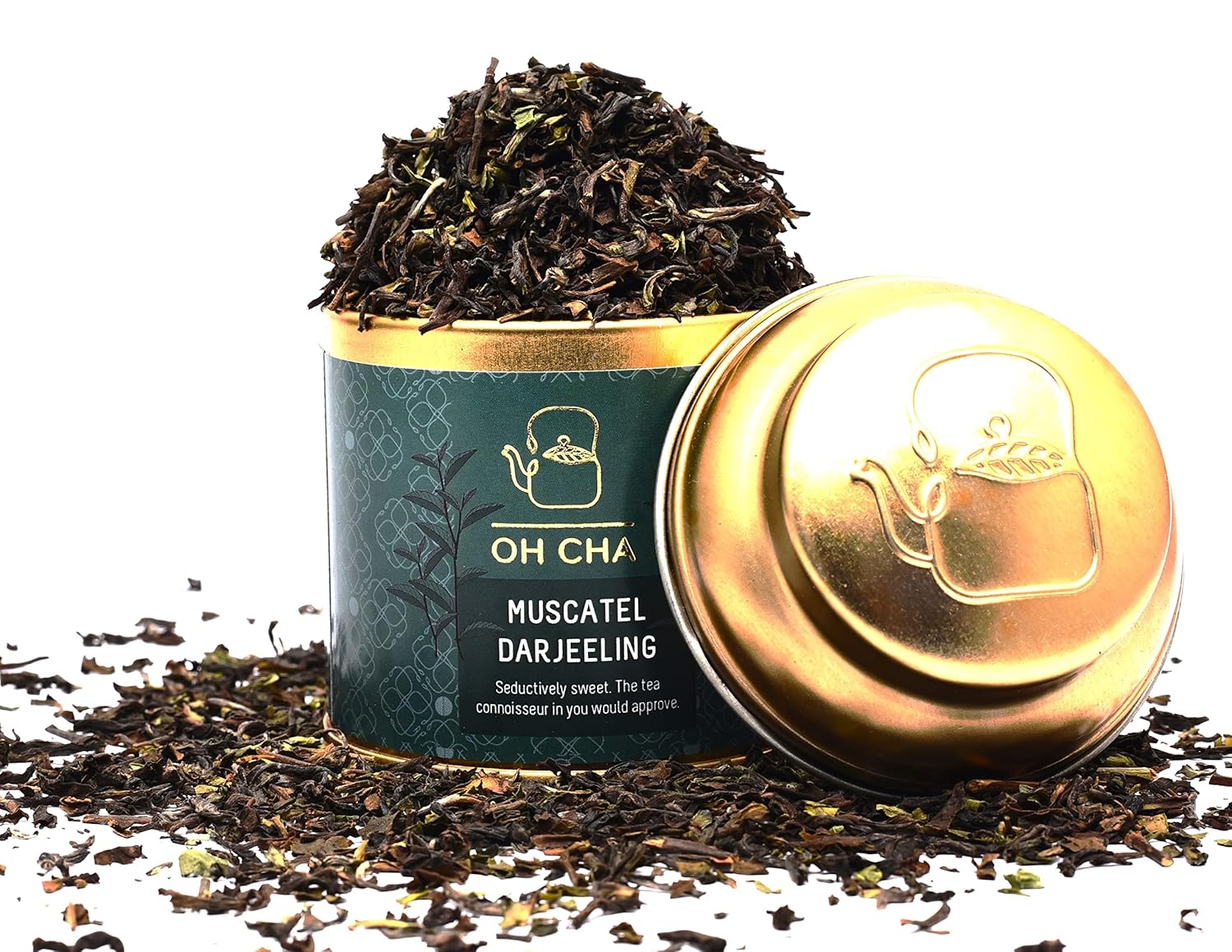 Oh Cha Muscatel Darjeeling Tea|Premium Single Estate 100% Whole Leaf Black Tea|Seductively Sweet Muscatel Flavor|Pure Unblended Darjeeling Long Leaf Tea| Caddy - Loose Leaves, 35 gm