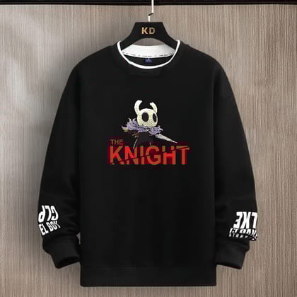 SCOTT FINCHER Men's Black Tipped Neck Full sleeve Graphic Printed T-shirt : AA(SSBTIP)BLACK_182