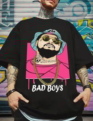 SCOTT FINCHER Men's Summer Short Sleeve T-Shirt, Bad Boys Printed T-Shirt, Hip Hop Streetwear T-Shirt, Casual Loose T-Shirt : AA(ARN)BLACK_150