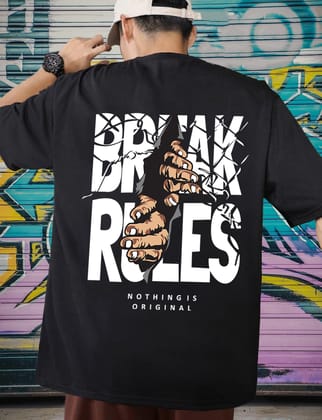 SCOTT FINCHER Men's Black Oversized Graphic Printed T-shirt : AA(ARN)BLACK_158