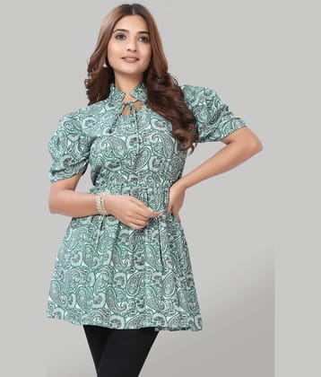 ZELZIS Green Crepe Women's Tunic ( Pack of 1 )
